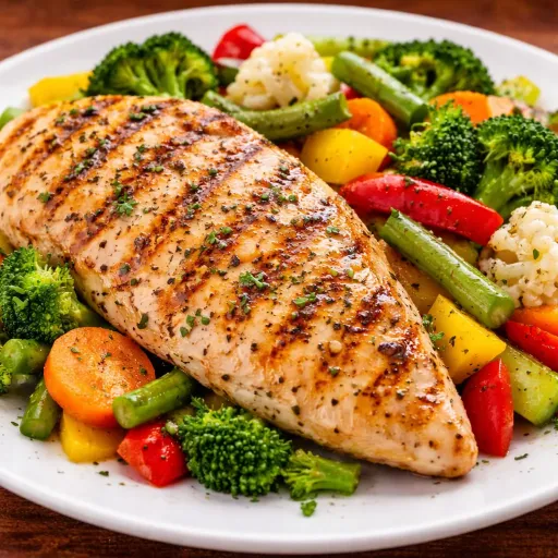 Pechuga a la Plancha con Vegetales Hervidos
